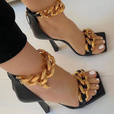 Trendy Punk High Heel Sandals Oshnow